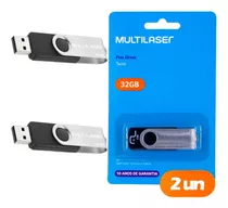 Kit Pendrive 2un 32gb Multilaser Pd589 Usb Original Atacado