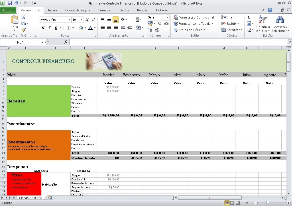 Planilha De Controle Financeiro Para Imprimir Plani The Best Porn Website