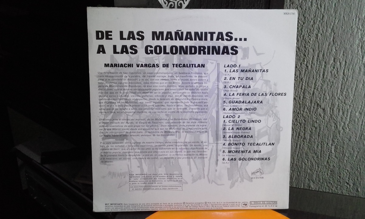 $ Lp Mariachi Vargas- De Las Mañanitas A Las Golondrinas ...