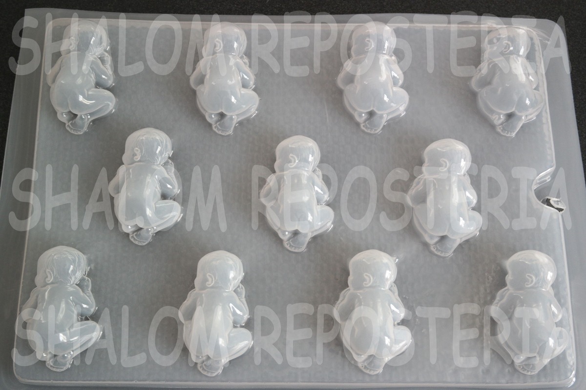 Molde Mediano Gelatinas Gomitas 11 Bebes 3d Baby Shower