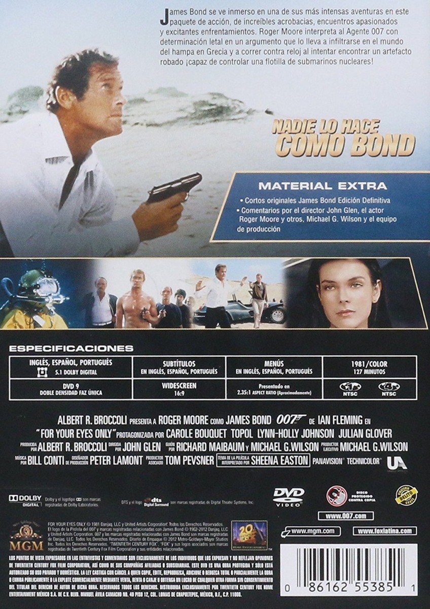 Karzov 007 Solo Para Tus Ojos James Bond Roger Moore Pelicula Dvd 99 00 Karzov 007 Solo Para Tus Ojos James Bond Roger Moore Pelicula Dvd 99 00