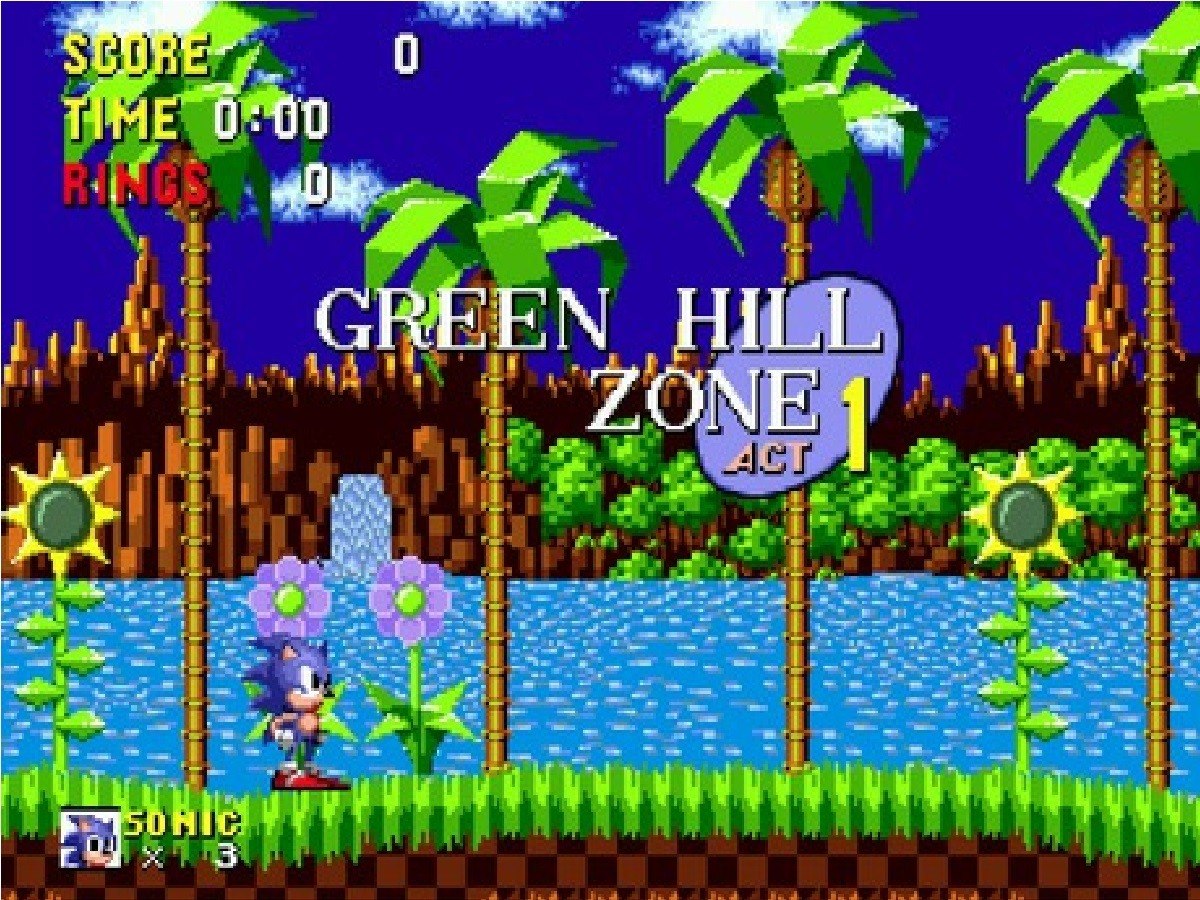 01 CenÃ¡rio Tela Green Hill Zone Act 1 Sonic Mega (artesanal) - R$ 250