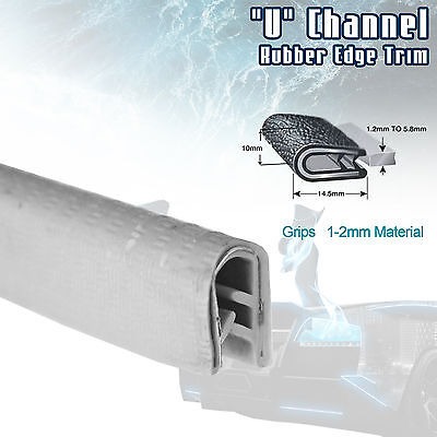 Goma PVC u Canal Ribete trim sello 10mm X 5mm