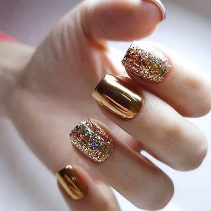 Uñas acrilicas blancas uñas decoradas diseños uñas con brillo uñas acrílicas naturales diseños de uñas bonitas uñas para novia uñas doradas. Uñas De Acrilico Rosas Con Dorado - 1 Efecto Real Gold Dorado Para Uñas Polygel Gelish ...