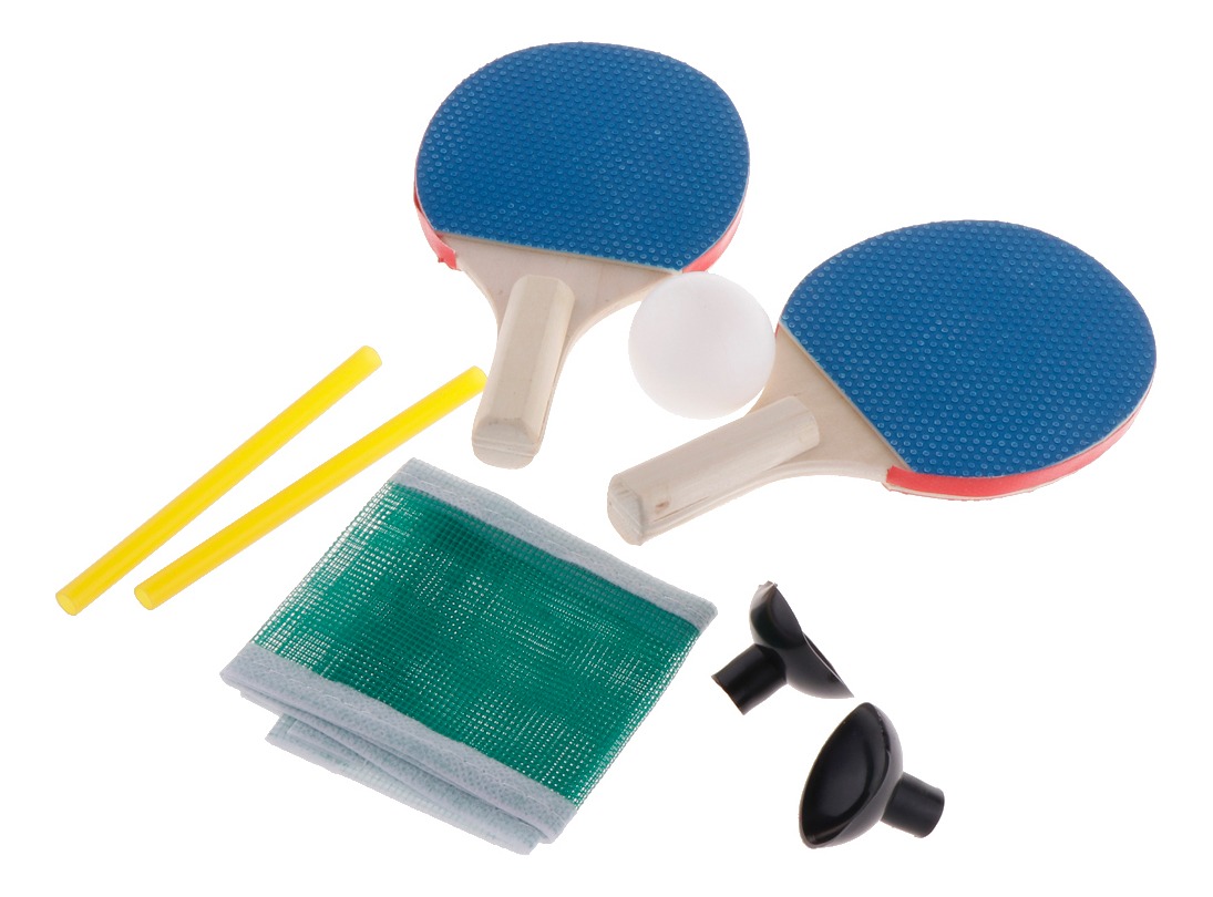 Azul 1 Pelota 1 Par Mini Raqueta de Ping-Pong de Doble Cara Rojo