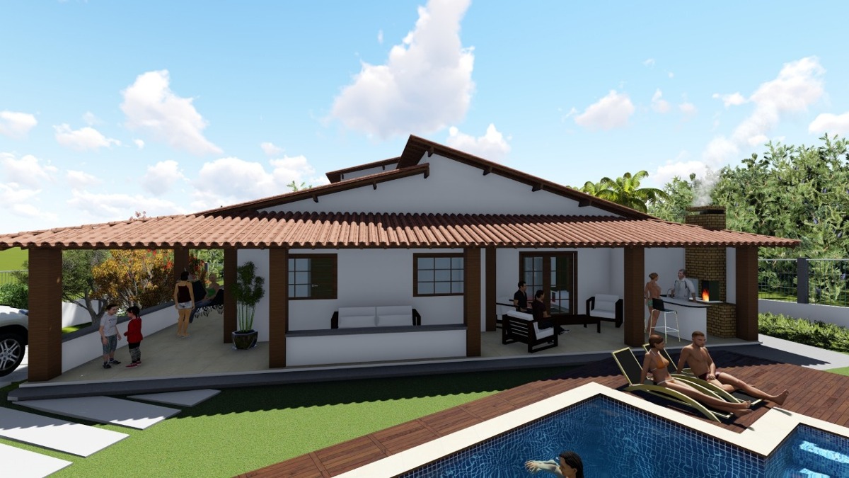 1 Planta De Casa Projeto Para Chácara E Casa De Campo