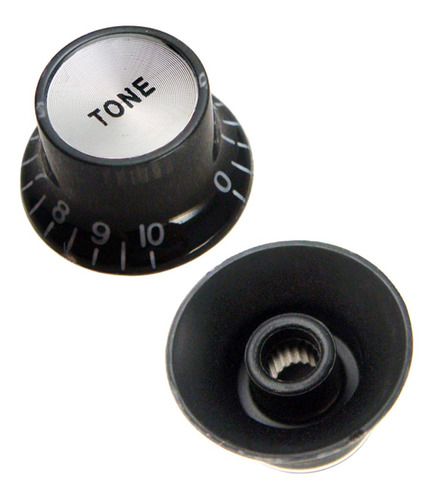 Negro IKN 2 Tonos 2 Perillas de volumen Set Top Hat Bell Perillas de control de velocidad de volumen de tono de guitarra de pl/ástico para SG Les Paul Style Guitar