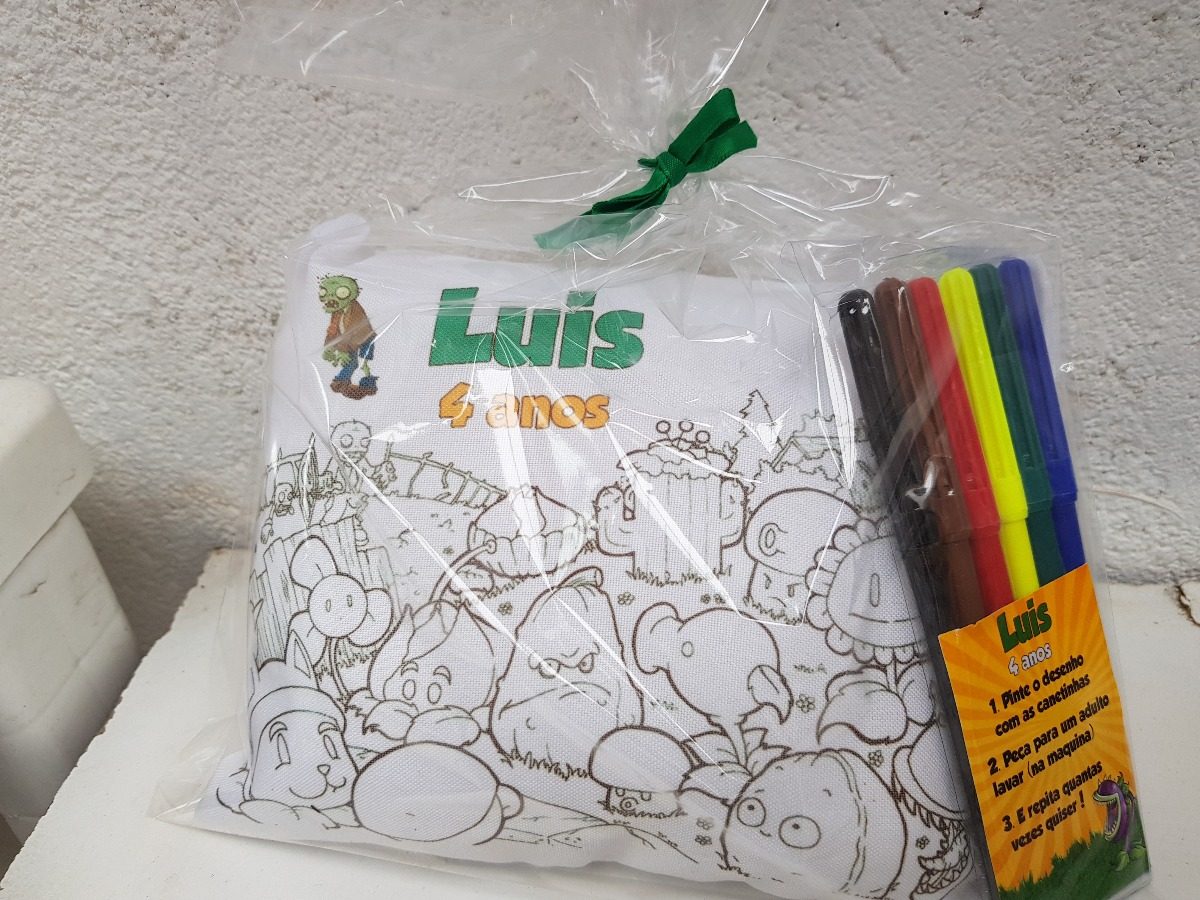 10 almofadinhas pinte e lave plants vs zombies colorir r 69 50 em