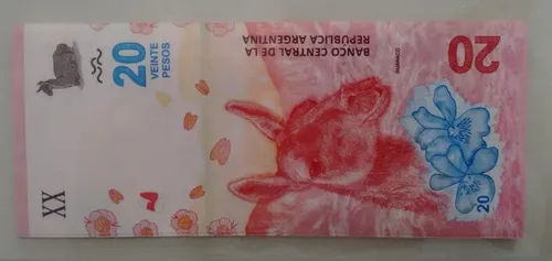 10 billetes 20 pesos serie fauna - guanaco sin circular