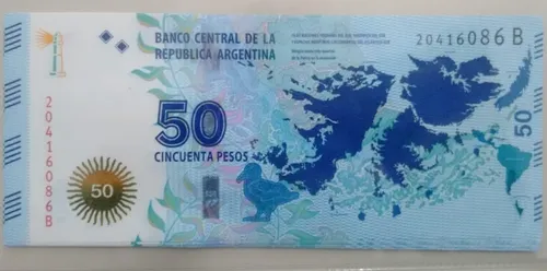10 billetes 50 pesos malvinas - serie b sin circular