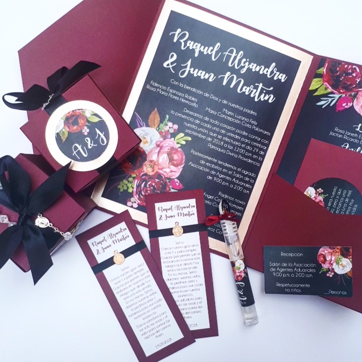 10 invitaciones para boda sobre tipo folder capa rose gold
