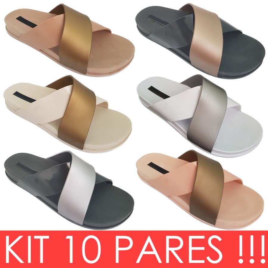10 Pares Chinelo Sandália Mel Cosmic Ii Atacado Net Calçados - R$ 140,00 em Mercado Livre