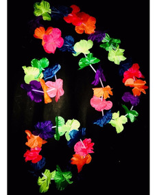 10 Set Hawaiano Fluo Collar Pulsera Vincha Disfraz Cotillon - neon flame cross roblox