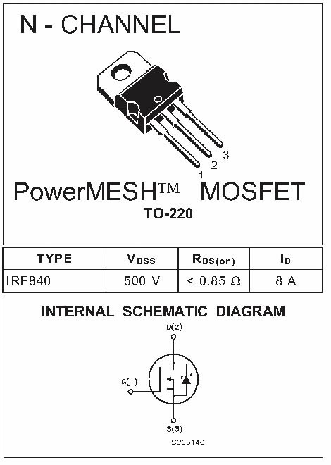 10 Transistor Mosfet Irf840 - Irf 840n Melhor Preço - R 