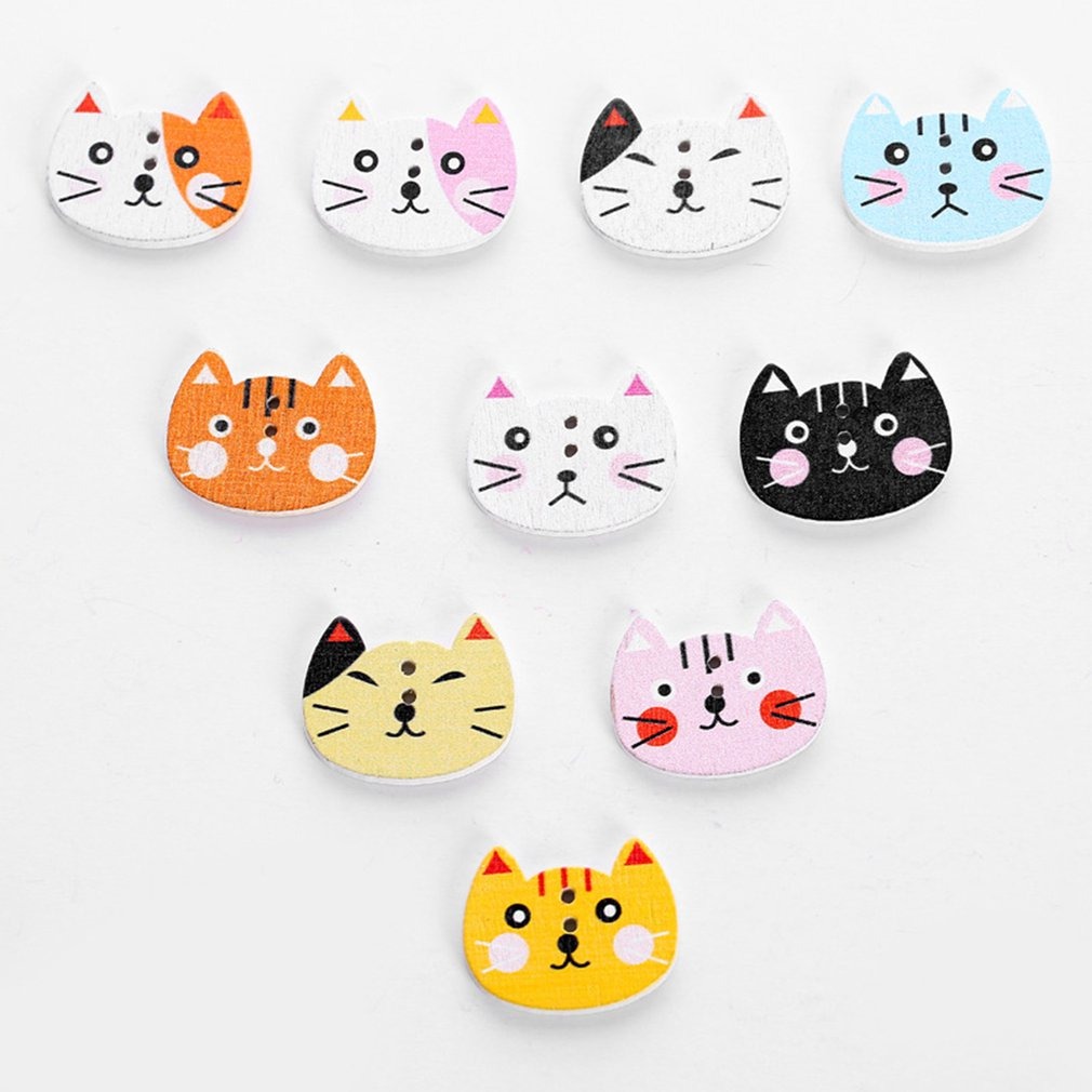10 Unids / Bolsa Dibujos Animados Forma Gato Botones De De M - $ 518,47 en Mercado Libre