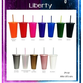 10 Vaso Neon Liberty 24oz No Personalizado Reusable T/popote