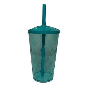 10 Vasos Twister 500ml De Acrilico Verde Agua Transparente 