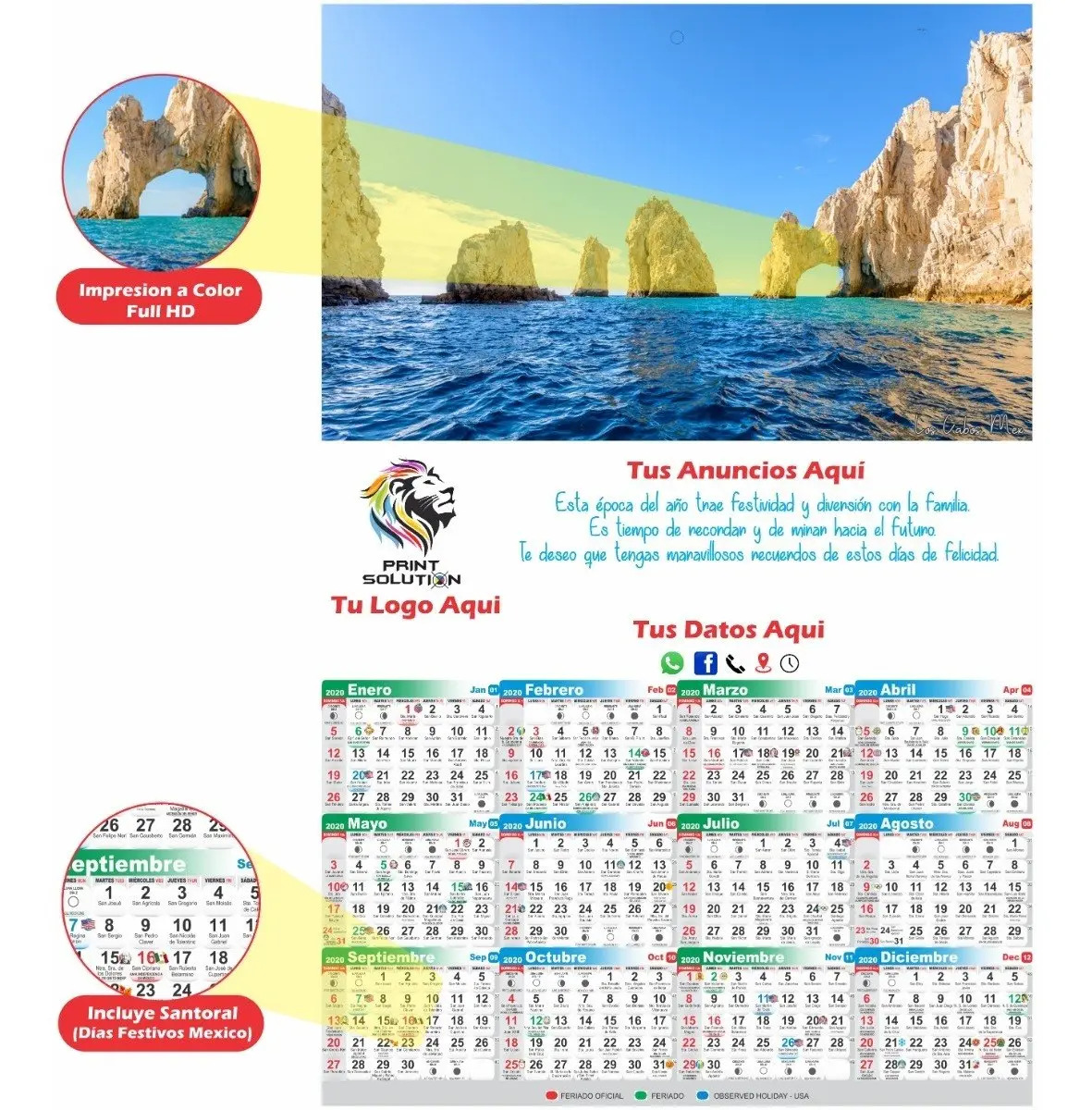 Calendario 2020 con santoral: ¡Imprime y organiza tu año!