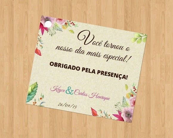 100 Tag De Agradecimento 5x5cm Personalizadas - R$ 16,00 