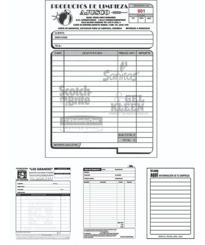 1000 Notas Remisión O Venta 1/4 Carta Original Y Copia 