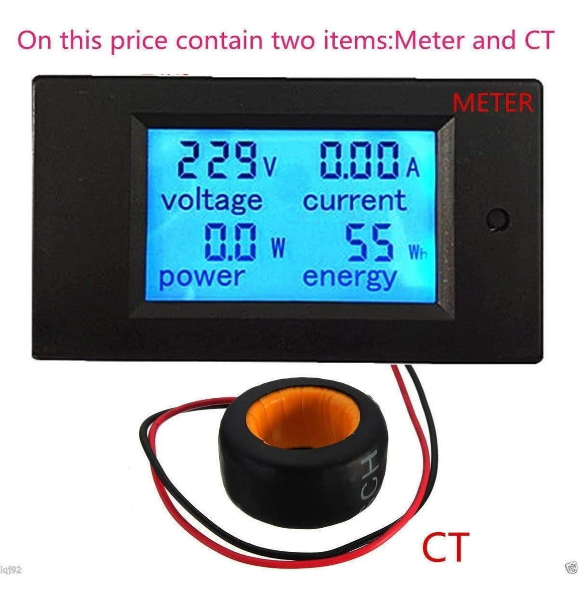 AC 80-260V 0-100A LCD Volt Current Watt Kwh Meter Power Energy Ammeter Voltmeter