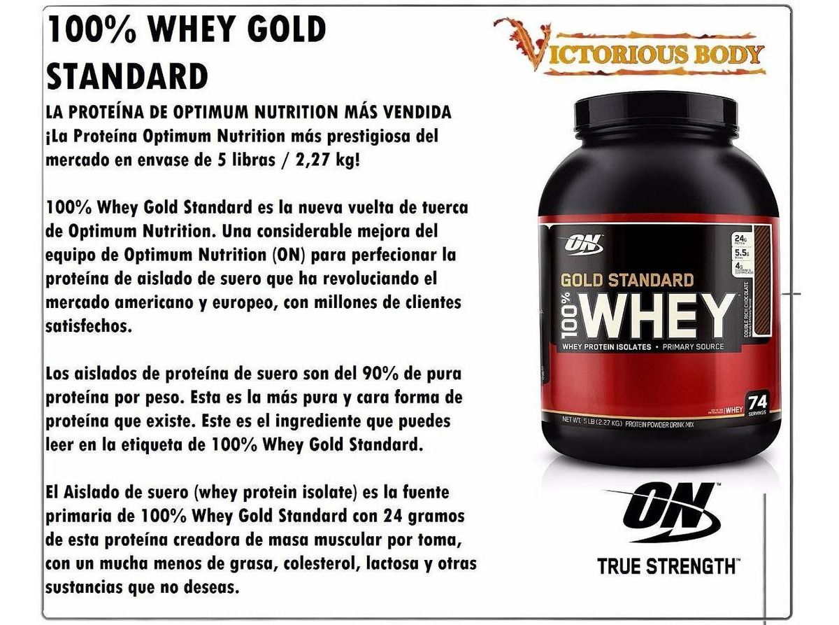 100%whey Gold Standard 5lb Optimum Nutrition Proteina ...