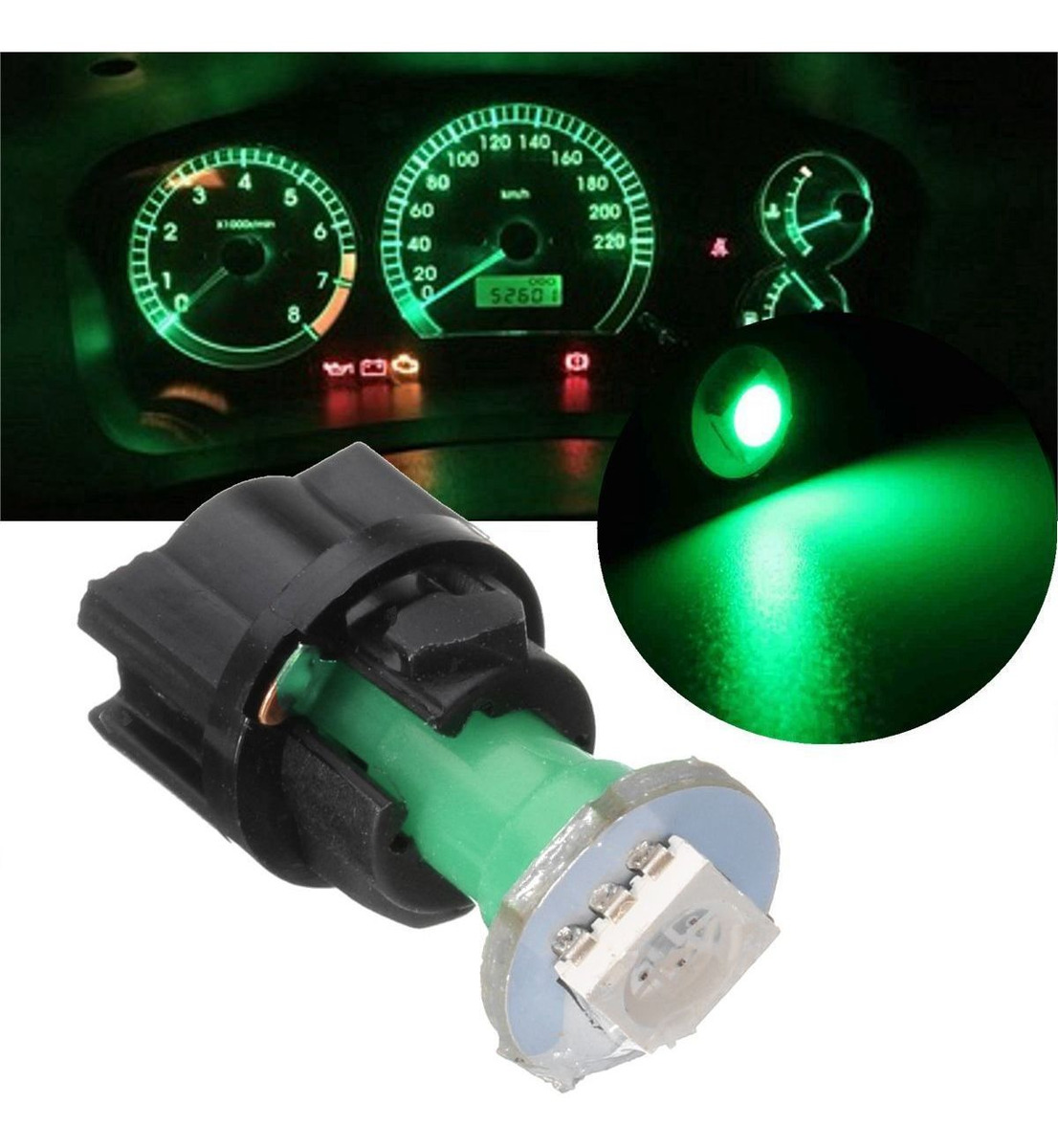 10*PC74 T5 Instrument Panel Cluster Gauge Dash 5050 LED Light Bulb Twist Socket