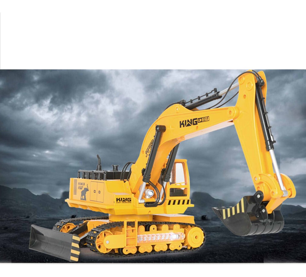 1:18 Camión de juguete de excavadora con control remoto con sonidos de