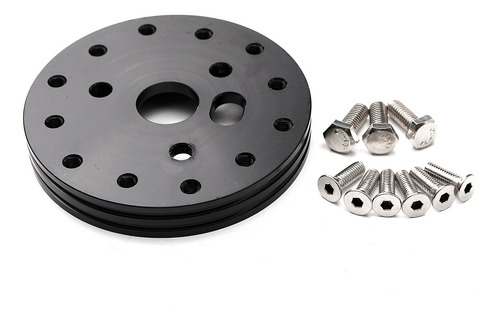 Billet Hub Spacer 3 Hole Adapter To 5 or 6 Hole Steering Wheel Grant APC Black