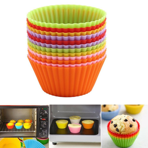 Muffin Case Cake Silicone Liner Cupcake Chocolate Cup Baking Mold Mould PF