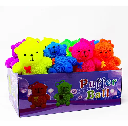 12 Pelotas Tipo Yoyo Osito Luz Led Juguete Mayoreo Económico