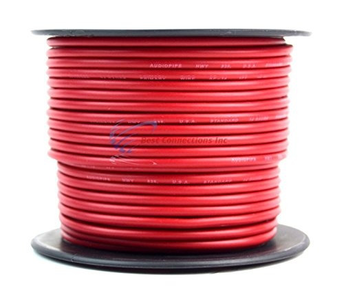 Best Connections LYSB01ANZRXDI-ELECTRNCS 14 GAUGE WIRE RED /& BLACK POWER GROUND 100 FT EACH PRIMARY STRANDED COPPER CLAD Audiopipe
