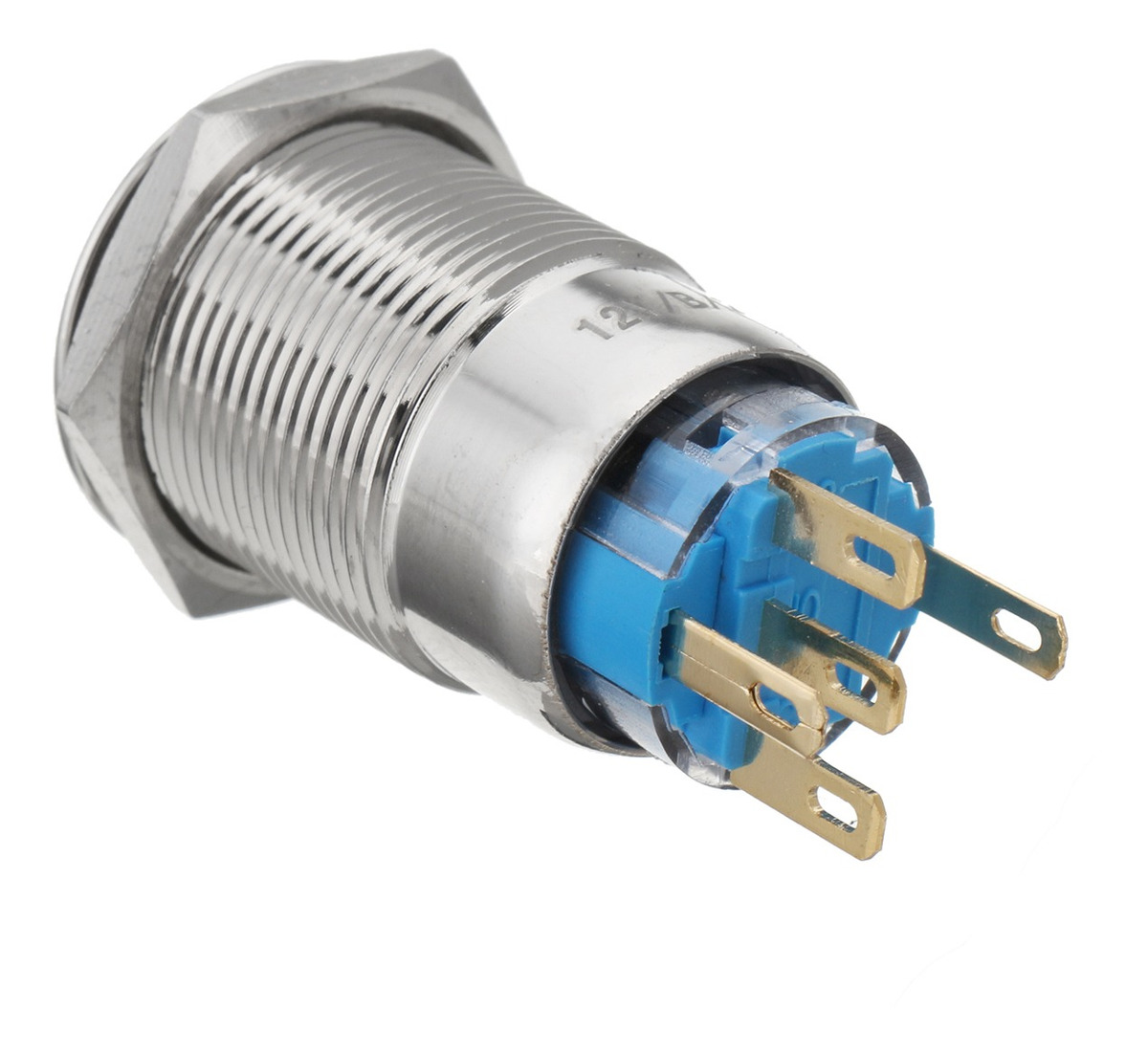 19mm 12V 5 Pin Latching Switch Self Lock Push Button Panel On-off Switch