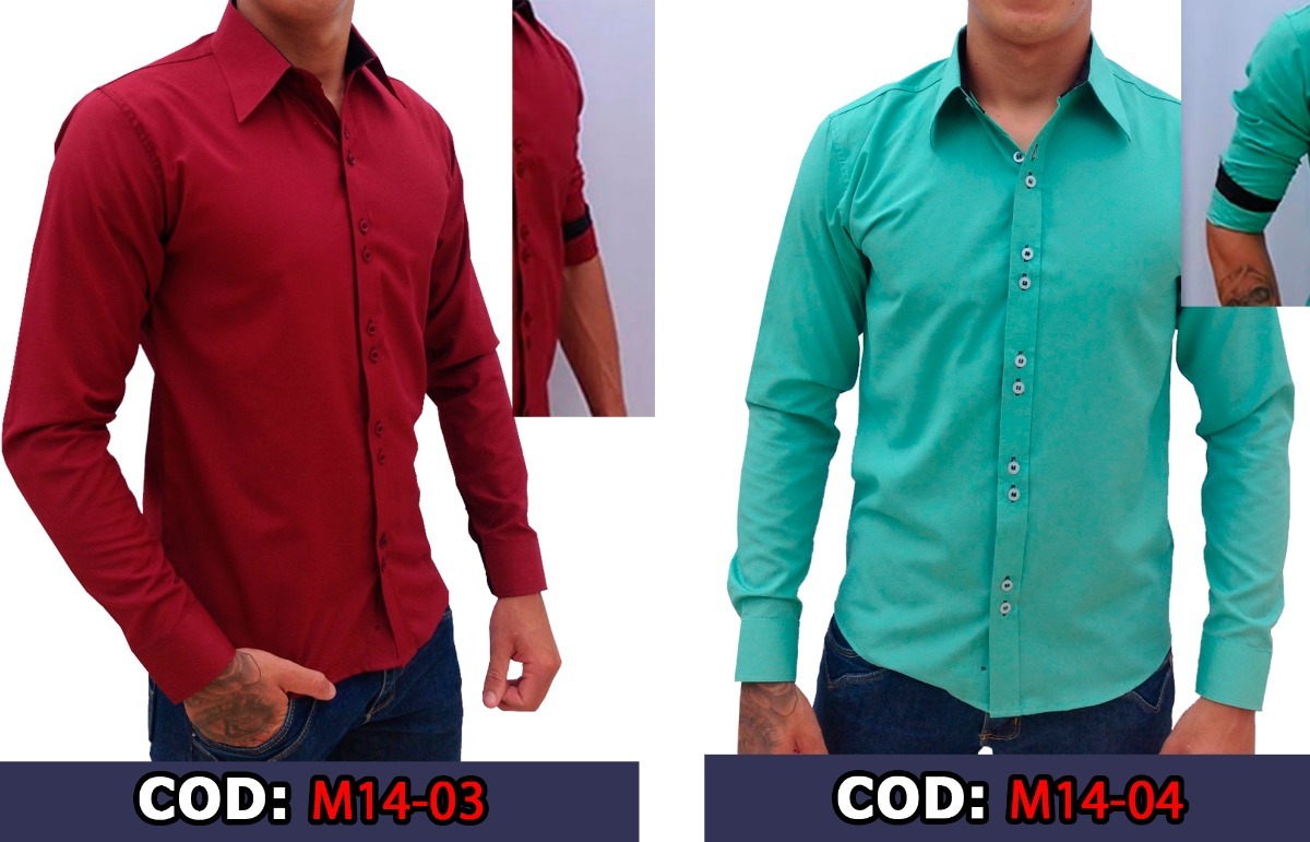 camisa masculina social slim