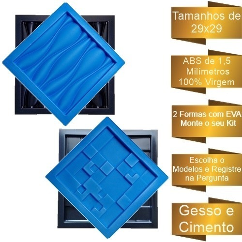 2 Formas Gesso 3d Cimenticio Abs 1 3mm Eva Duna E Mosaico R 69