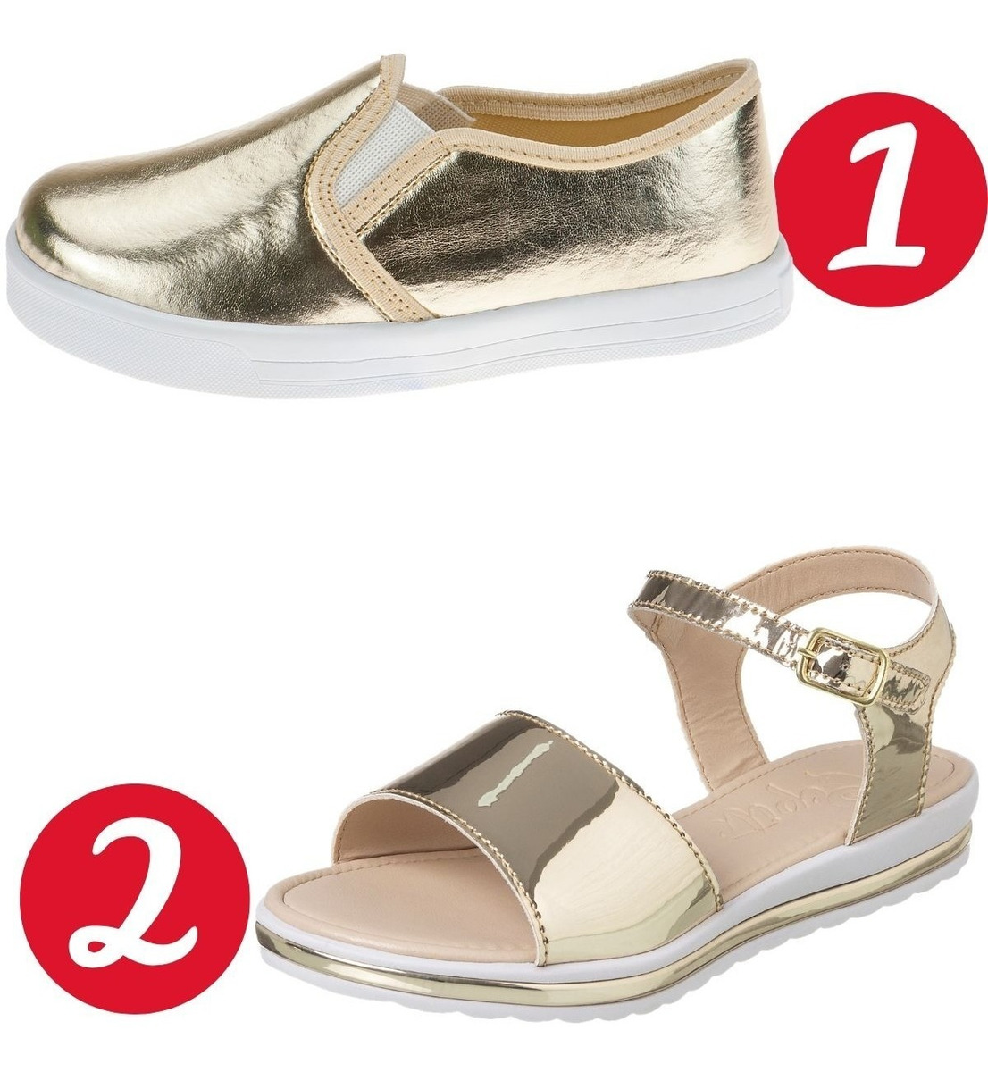 2 Pares Sapato Infantil Feminino Tenis Sandalia Menina Moda - R$ 78,99 em Mercado Livre
