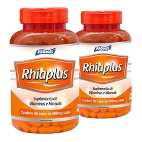 2 Rhiaplus 90 Caps - Sup. Vitaminas E Minerais  (180 Caps) 