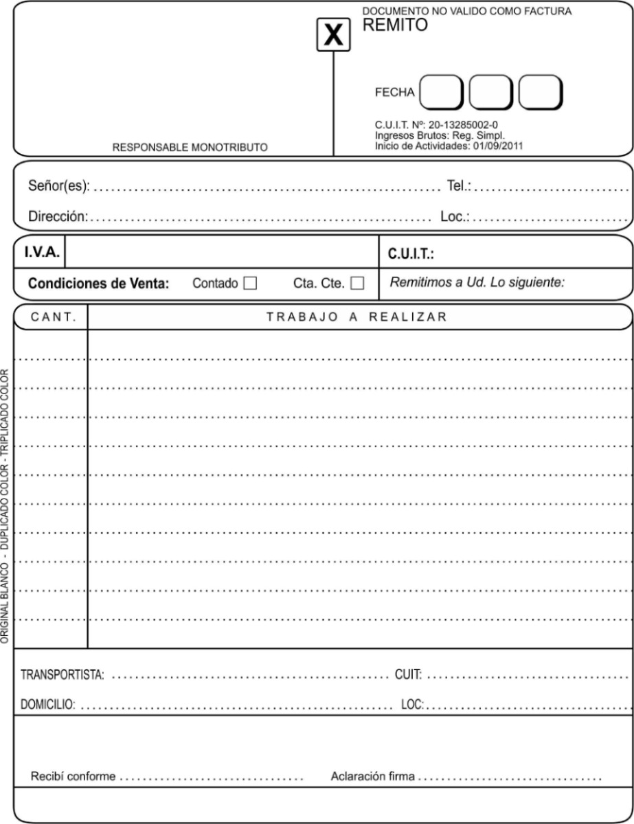 2 talonario factura recibo monotributo imprenta afip 510
