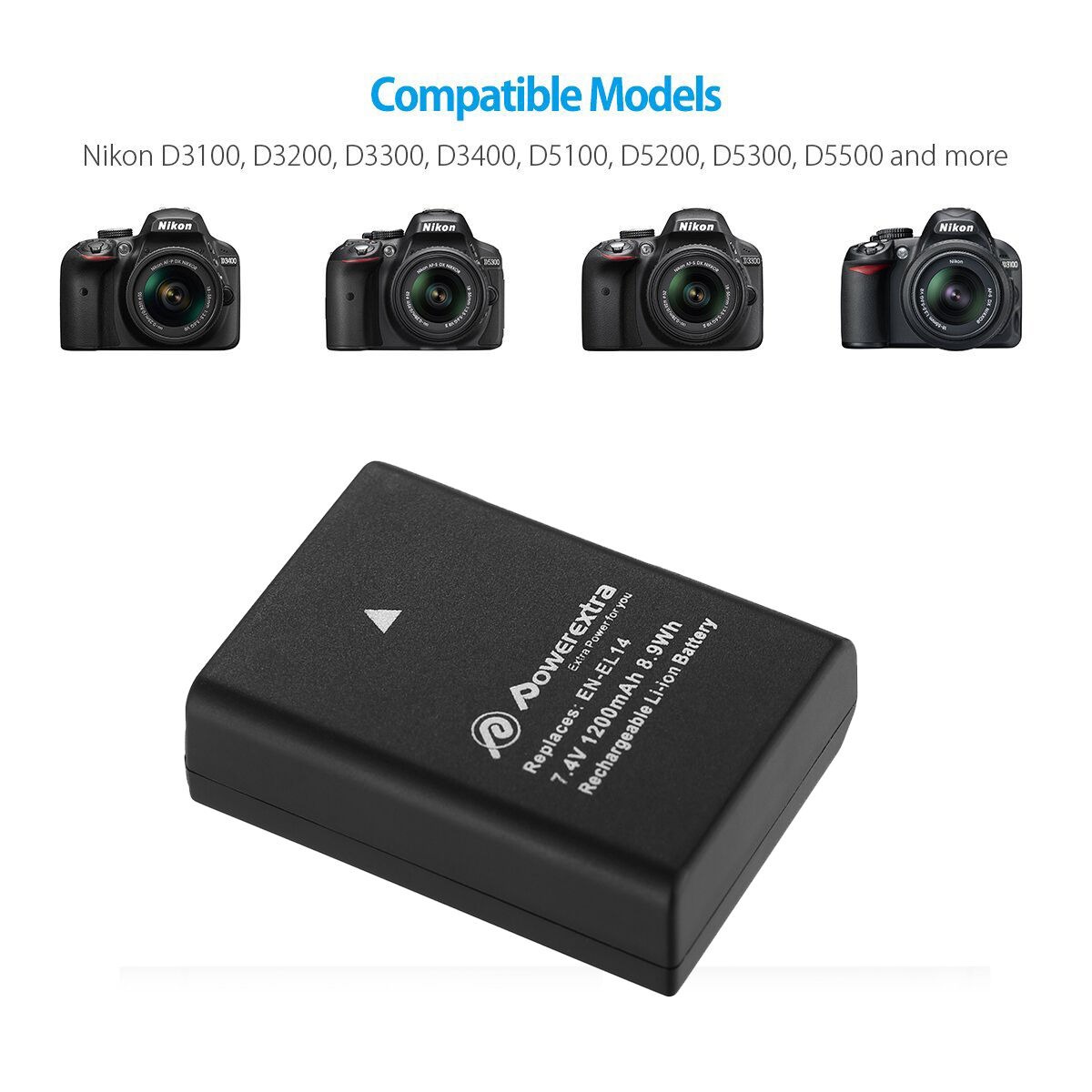 d5500-en-el14 2 x batería d5300 d5200 d5100 CARGADOR para Nikon d3300