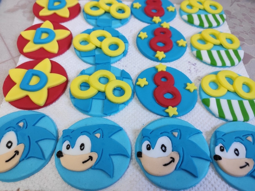 20 Apliques Personalizados Super Sonic Pasta Americana R 39,99 em