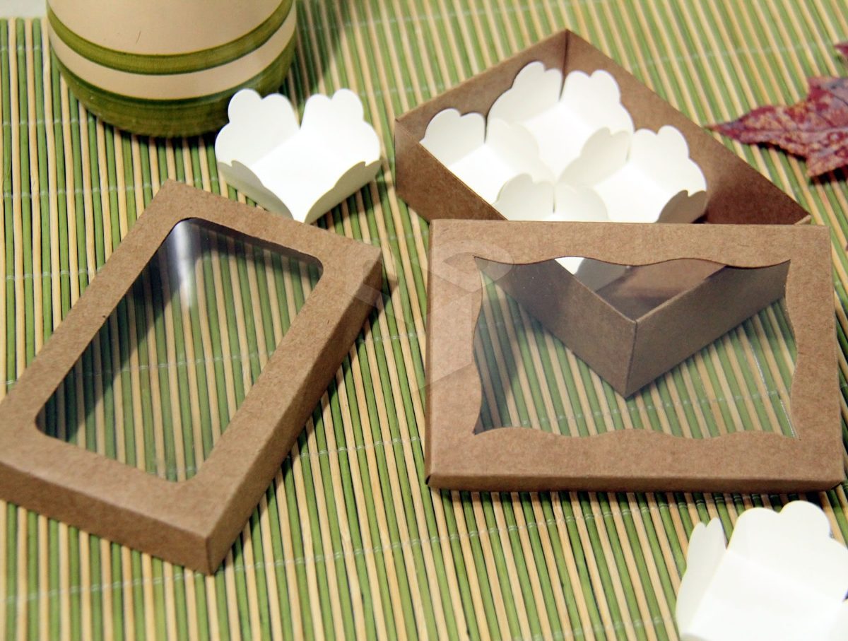 Caixa Para Doces De Papelão 20 Caixas C/visor Retangular Kraft Para 6 Doces E Bombons - R$ 33,99 em