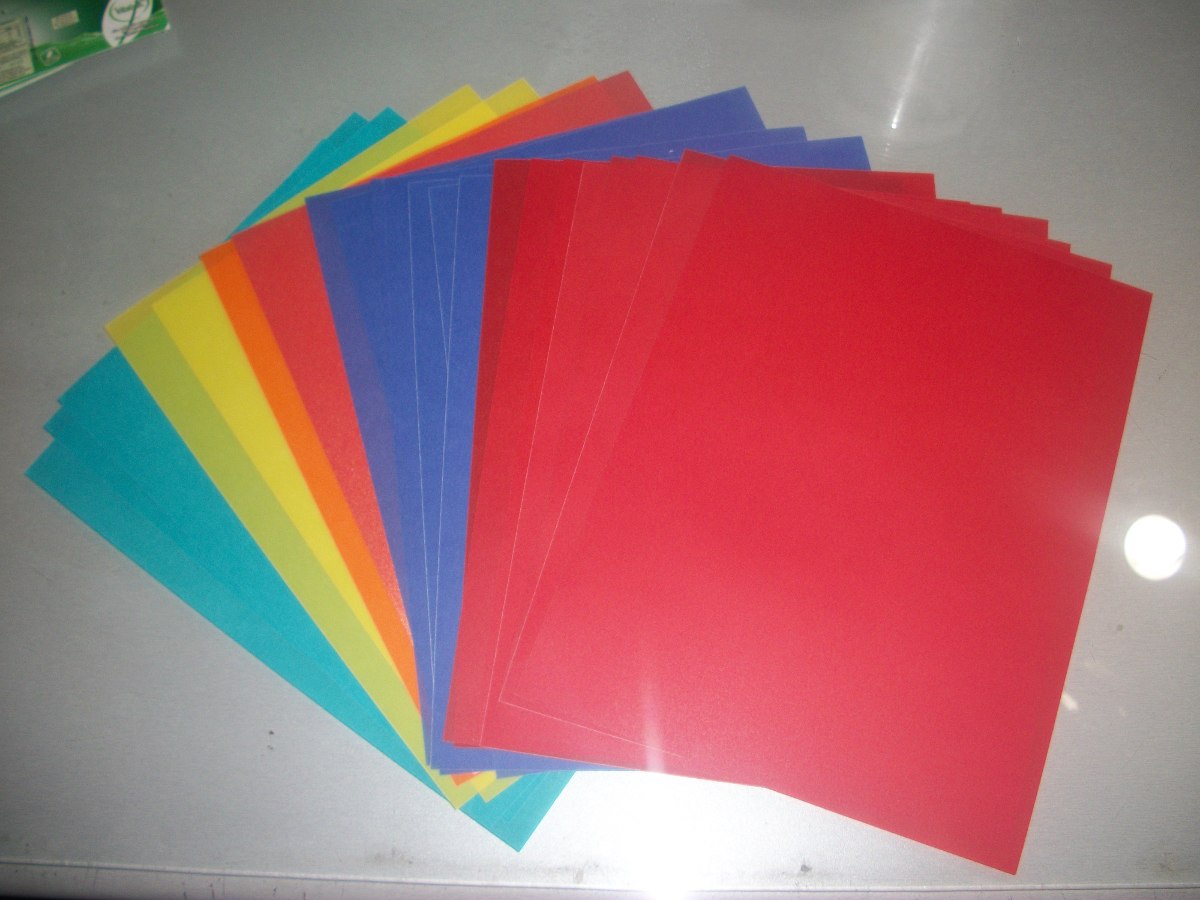 20 Hojas/papel Pergamino Colores Varios 180 Gr. Tamaño 