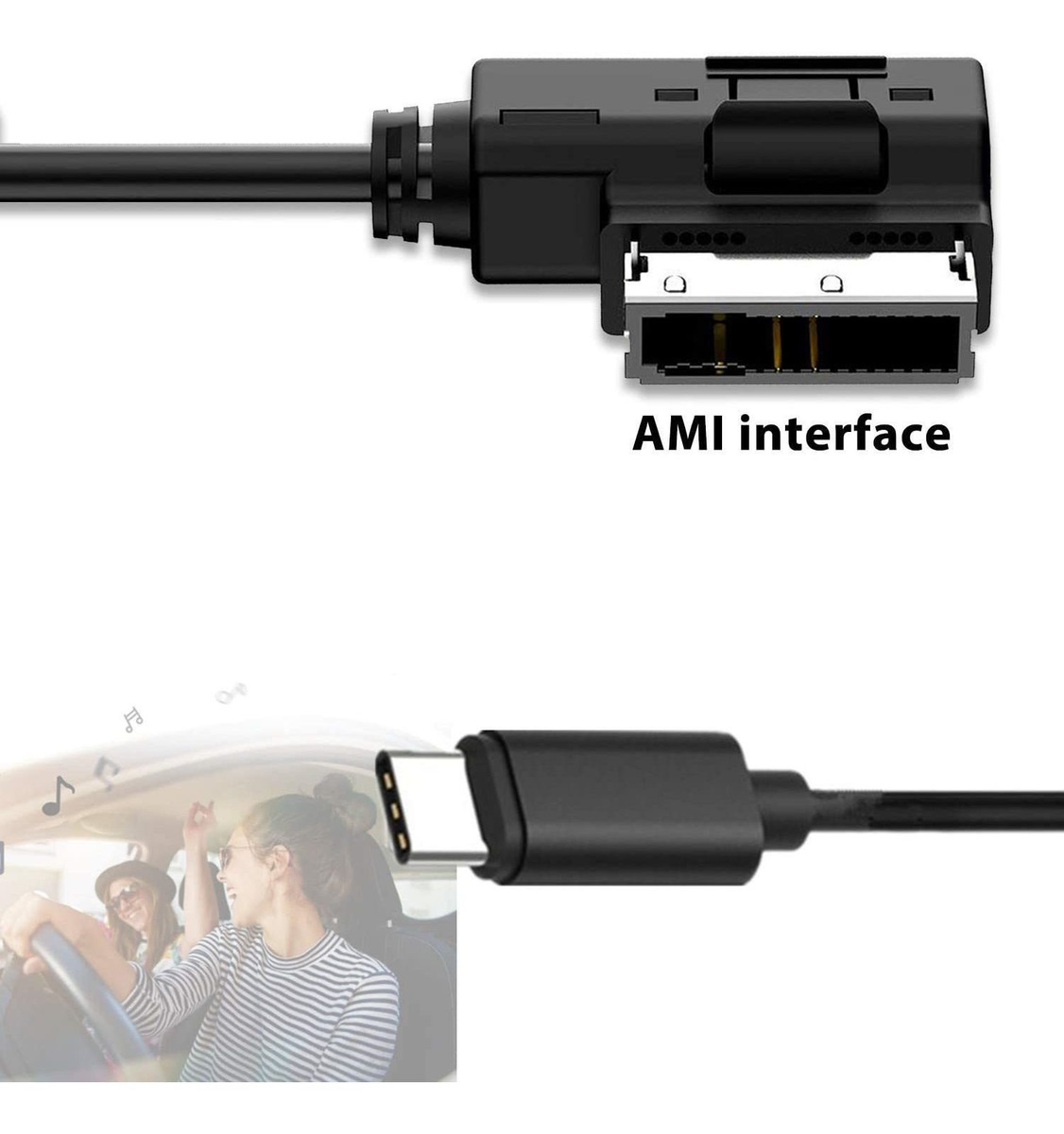 y Volkswagen para Pixel 4 4XL 3 2 XL Galaxy S10e S10 S9 Nota 9 Moto Z2 Versi/ón m/ás Nueva 2 en 1 AMI USB C Audio Interfaz de m/úsica Adaptador de Carga Cable para Audi MMI 3G