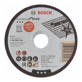 25 Discos De Corte Acero Inox. 4 1/2 Bosch