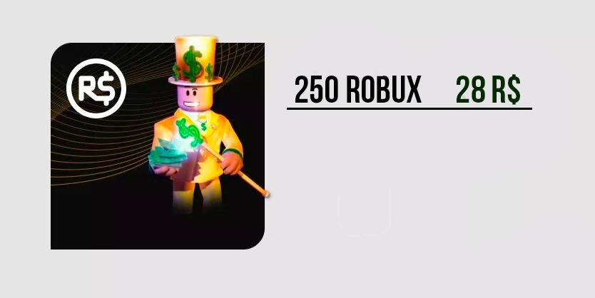 250 Robux Roblox Moeda Virtual R 28 00 Em Mercado Livre
