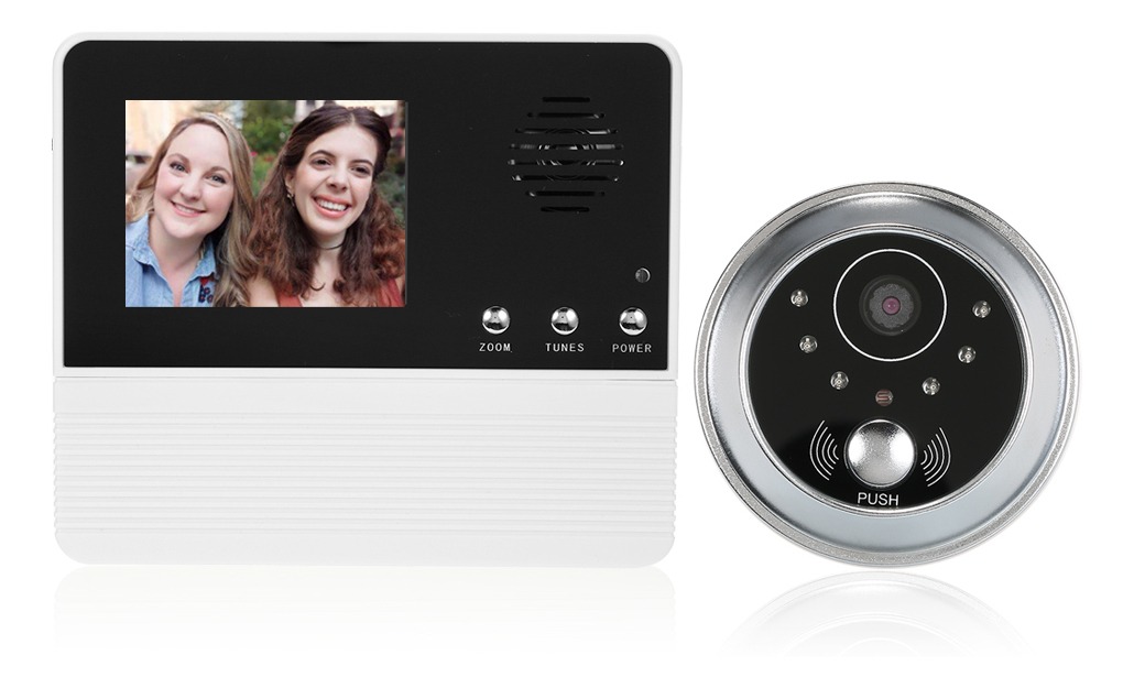 Lazmin Mirilla de Video LCD en Color TFT de 4.3 145 /° Gran Angular Smart HD Visor de Puerta C/ámara Soporte Foto