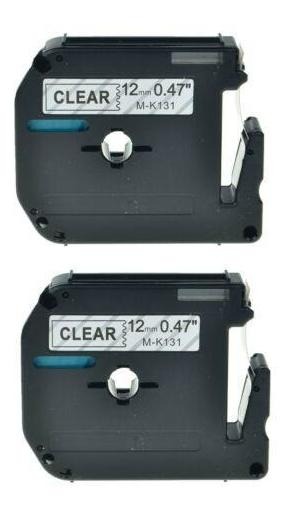 2PK For Brother P-touch PT-65 PT-70 12mm Label Tape M-K131 MK131 Black on Clear
