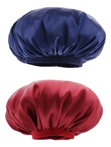 2x Gorro De Dormir Con Capucha De Seda Satinada Ajustable