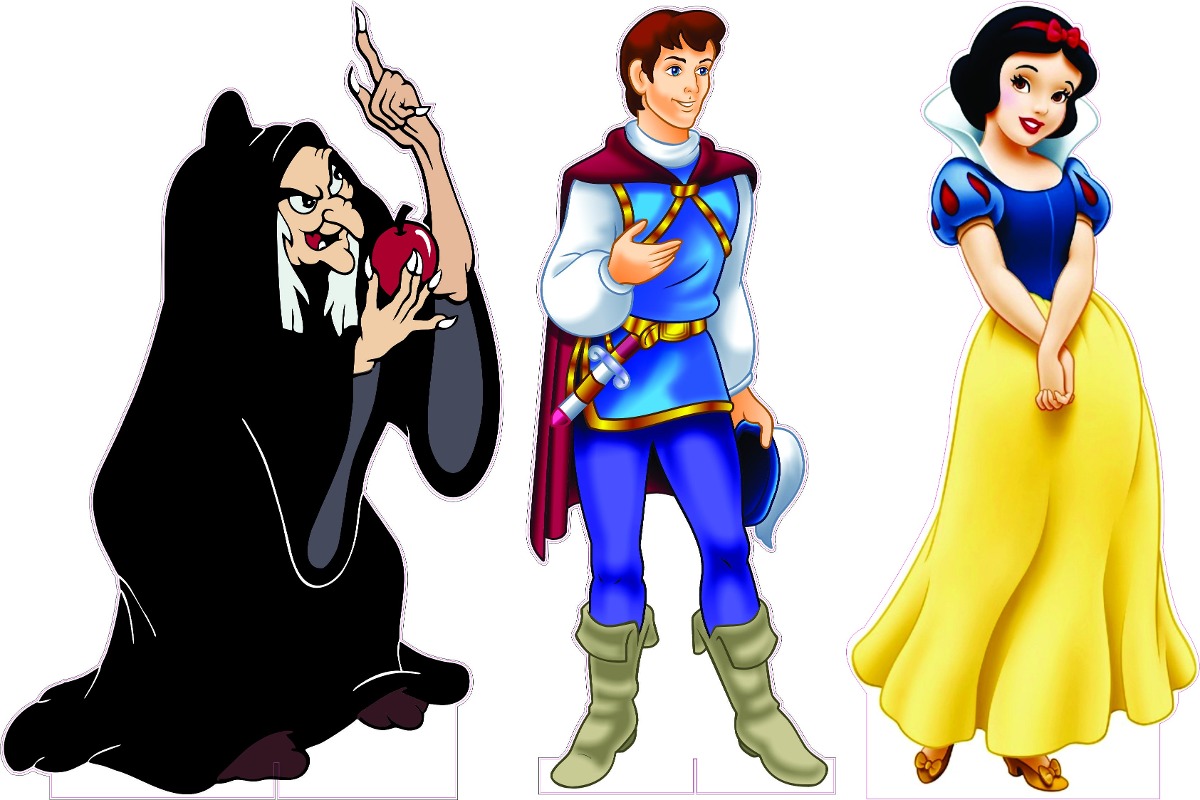 3 display bruxa branca de neve e príncipe personalizado 1 m r