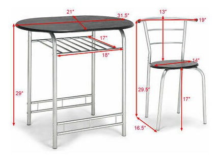 3 Pcs Simple Dining Table Chair Set Home Kitchen Tabl Chair Set Home Kitchen Tabl